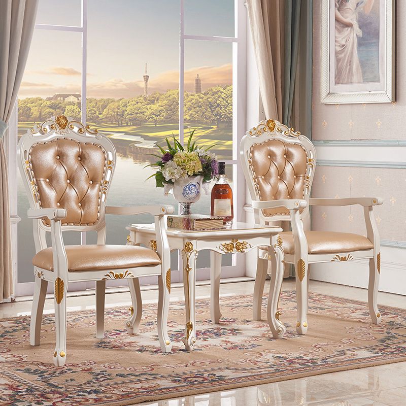 Victorian Upholstered Balcony Side Chair King Louis Back Matte Finish Dining Chair (Set of 2) Clearhalo ' kitchen&dining_furn' 'Dining Chairs' 'Dining Tables & Seating' 'dining_chair' 'furn' 'furn_dining_chair' 'Furniture' 'furniture_dining_chair' 'Kitchen & Dining Furniture' 'kitchen' 1200x1200_30a4c8b3-856b-41f6-a27e-bef1855e5478