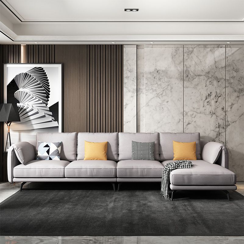 Contemporary Pillow Top Arms Sectional with Pillow Back for 4 People