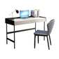 2 laden Office Desk Stone rechthoekig schrijfbureau met ijzeren benen