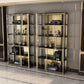 Gold Closed Back Bookshelf Glam Standard Engineered Wood Bookcase