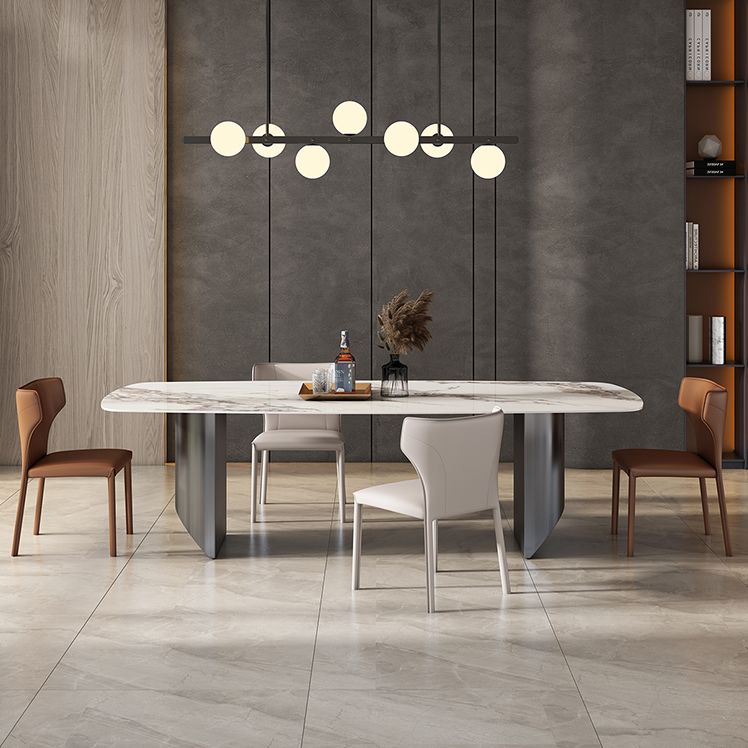 Minimalist Style Dining Table Set with Rectangle Shape Table and Upholstery Chairs Clearhalo 'Dining Room Sets' 'Dining Tables & Seating' 'dining_room_set' 'furn' 'furn_dining_room_set' 'Furniture' 'furniture_dining_room_set' 'Kitchen & Dining Furniture' 'kitchen&dining_furn' 'kitchen' 1200x1200_30a71bb4-d081-4131-8f34-fd44bcdfa689