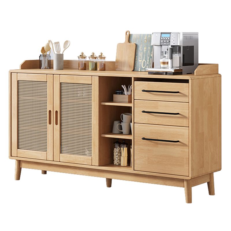 Tavolo a buffet in legno massiccio moderno bacheca laterale con cassetti e armadi