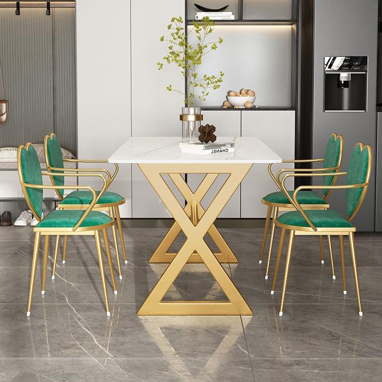 Nordic 1/5/7 Pieces Dining Set Rectangle Stone Dining Table for Dining Room