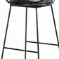 Contemporary Faux Leather Counter Stool Bar Height Bar Stool with Metal Legs