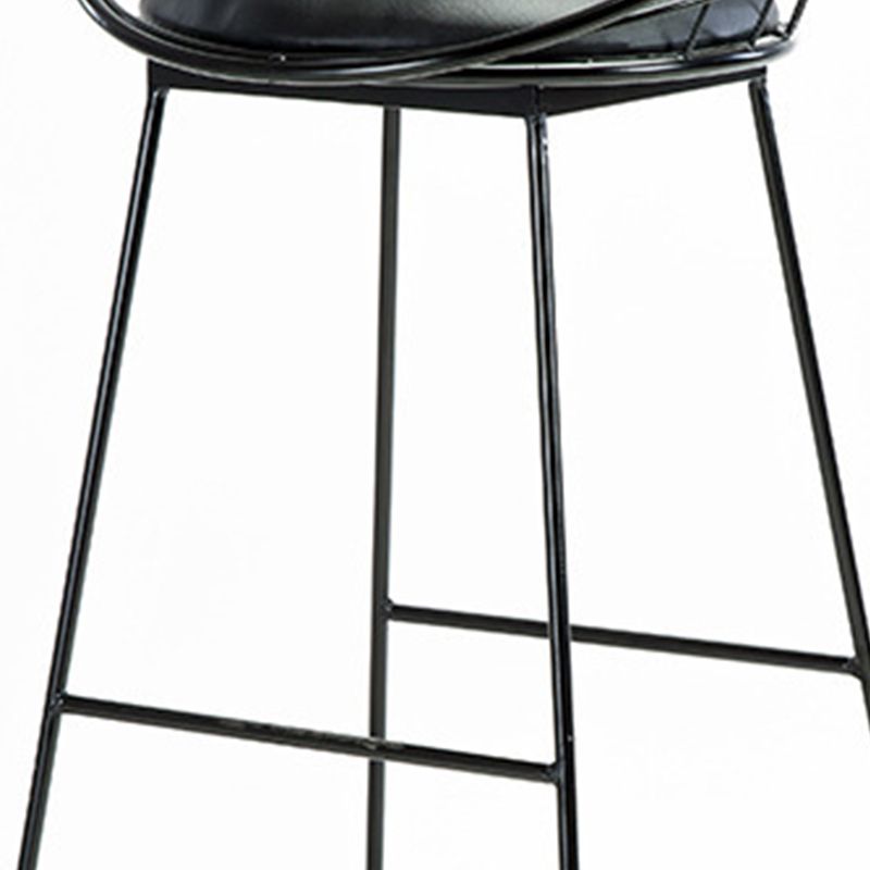 Contemporary Faux Leather Counter Stool Bar Height Bar Stool with Metal Legs