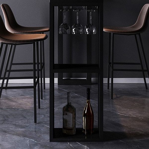 Black Marble Double Pedestal Cocktail Bar Table Modern Rectangle Hall/Pub Table Clearhalo 'Bar Furniture' 'Bar Tables' 'bar_tables' 'furn' 'furn_bar_tables' 'Furniture' 'furniture_bar_tables' 'Kitchen & Dining Furniture' 'kitchen&dining_furn' 'kitchen' 1200x1200_30ad2396-164d-4780-baad-5308d4941f33