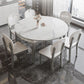 Modern Extendable Dining Table White Round Stone Tabletop for Home Clearhalo 'Dining Tables & Seating' 'Dining Tables' 'dining_table' 'furn' 'furn_dining_table' 'Furniture' 'Kitchen & Dining Furniture' 1200x1200_30adf4da-ee17-46ee-b0af-fa52a6543038