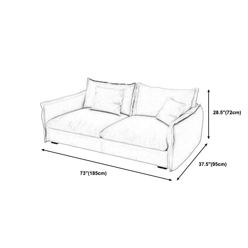 Fabric Living Room Square Arm Standard Cushions Contemporary Settee