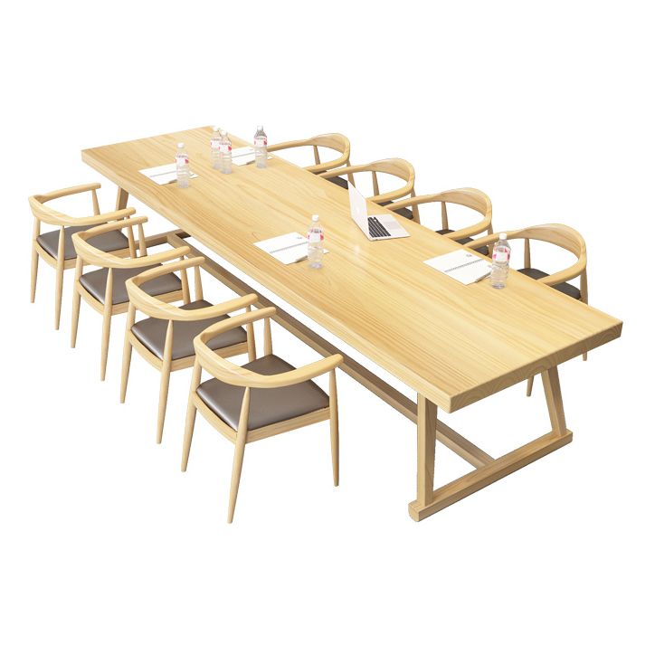 Rectangle Trestle Dinner Table Solid Wood Dining Room Collection for Home Clearhalo ' dining_table' 'Dining Tables & Seating' 'Dining Tables' 'furn' 'furn_dining_table' 'Furniture' 'furniture_dining_table' 'Kitchen & Dining Furniture' 'kitchen&dining_furn' 'kitchen' 'kitchen_dining_table' 1200x1200_30ae7164-e7f0-4d83-935e-29ccecc3e833