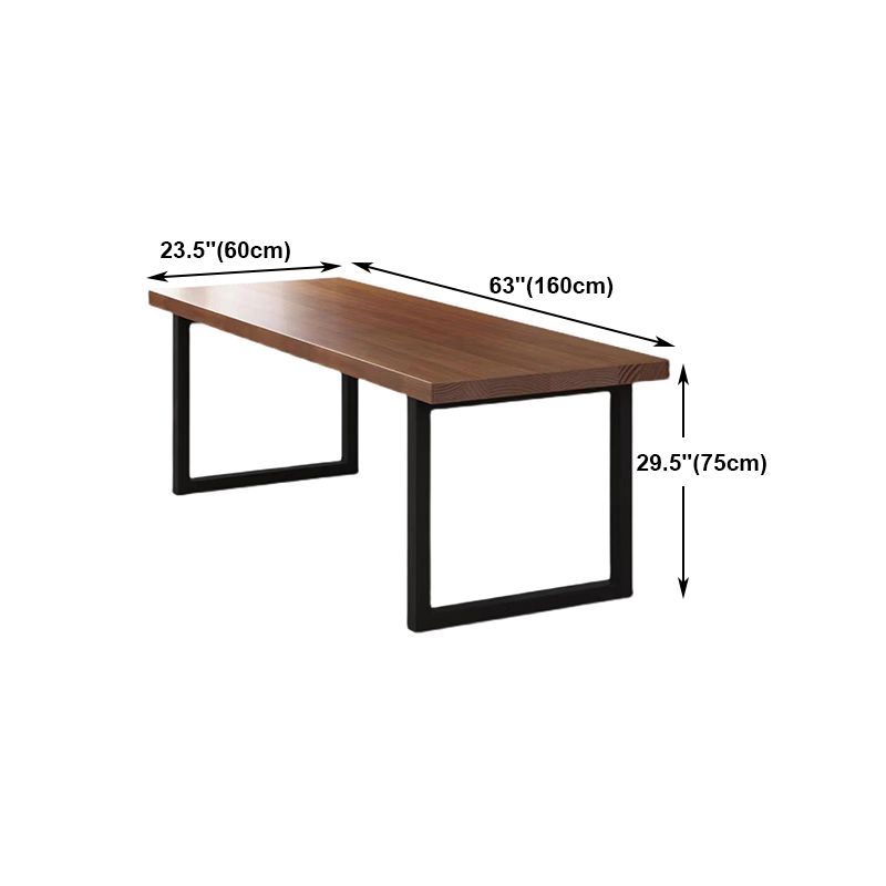 Rectangular Solid Wood Desk with Pine Wood Top and Black Legs Clearhalo 'Furniture' 'furniture_office_desk' 'Office Desks' 'Office Furniture' 'office_desk' 1200x1200_30b0af89-b2a6-44f7-a7b4-4e2f19d8735f