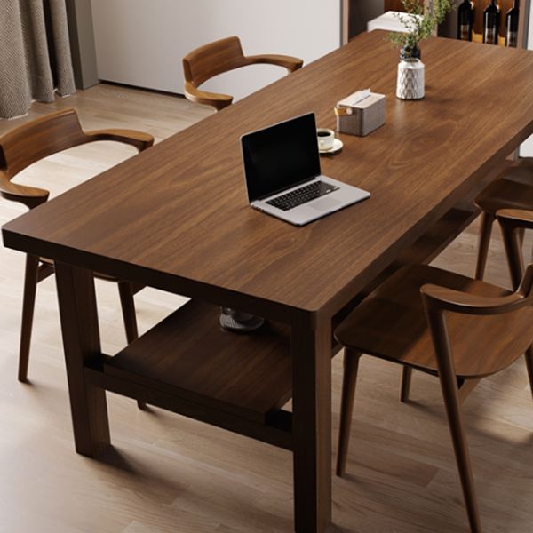茶色にセットされた現代の無垢材の家具1/2/5 PCSダイニング家具