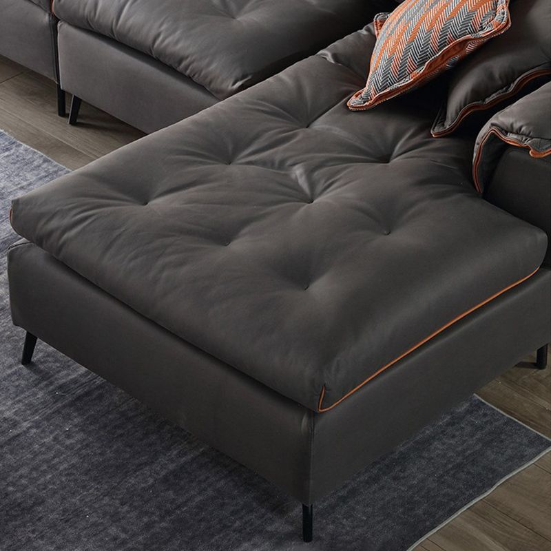 Divano trapuntato moderno e sezione resistente alle macchie chaise .41.33 pollici in grigio scuro