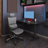 人間工学に基づいた高さ調整可能なオフィスチェア腰椎サポートスイベルコンピューターメッシュチェア