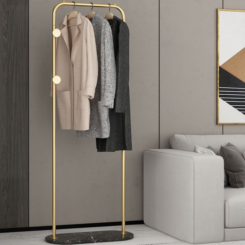 Gorgeous Metal Clothes Hanger Double Coat Hooks Coat Rack with Marble Bottom Clearhalo 'Entry & Mudroom Furniture' 'furn' 'furn_hall_tree_coat_racks' 'Furniture' 'Hall Trees & Coat Racks' 'hall_tree_coat_racks' 1200x1200_30b33642-320b-403f-9f0c-28614a662cb9