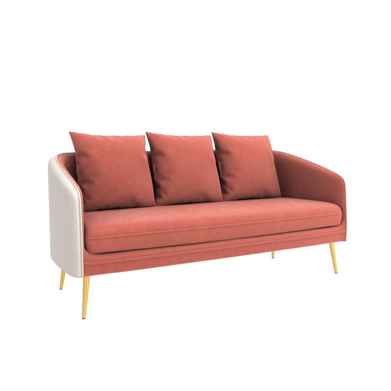 Zeitgenössischer Höhlenarm Standard -Sofa Rückenleder/Samtsofa