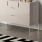 Contemporary Wood Buffet Sideboard Cabinets with Acrylic Frame Sideboard Clearhalo 'buffet_sideboard' 'Buffets & Sideboards' 'furn' 'furn_buffet_sideboard' 'Furniture' 'Kitchen & Dining Furniture' 1200x1200_30b49120-bdd5-4510-a820-d4e1f8db02ed