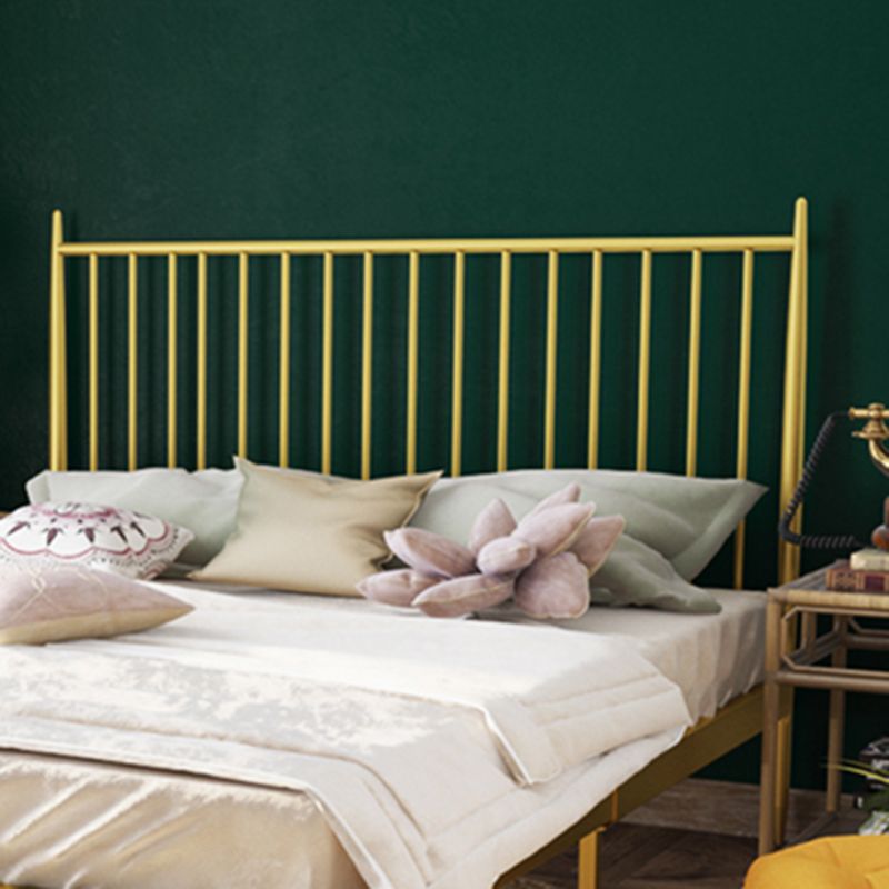 Glam Solid Color Open-Frame Bed Metal Open-Frame Bed with Headboard