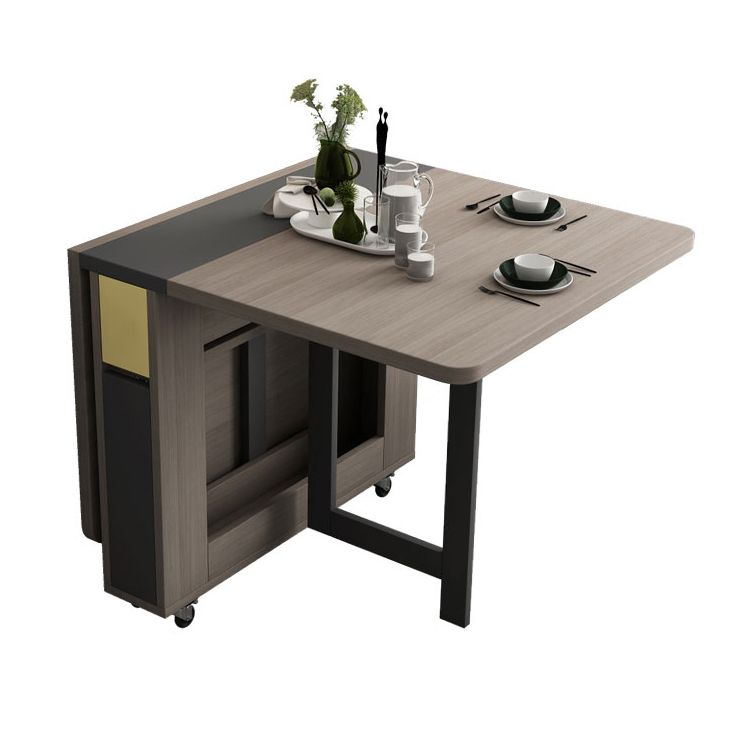 Mid-Century Brown Dining Table Rectangle Wooden Drop Leaf Dining Table for Home Clearhalo ' dining_table' 'Dining Tables & Seating' 'Dining Tables' 'furn' 'furn_dining_table' 'Furniture' 'furniture_dining_table' 'Kitchen & Dining Furniture' 'kitchen&dining_furn' 'kitchen' 'kitchen_dining_table' 1200x1200_30b544f2-c79e-453b-ae8c-8c02863b2ee8