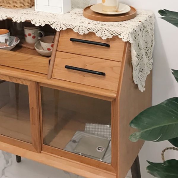 Stellino in legno in stile moderno Porte in vetro di altezza da 39 pollici per soggiorno per soggiorno