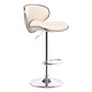 Scandinavian Metal Barstool Adjustable Low Back PU Leather Barstools in Matte Finish