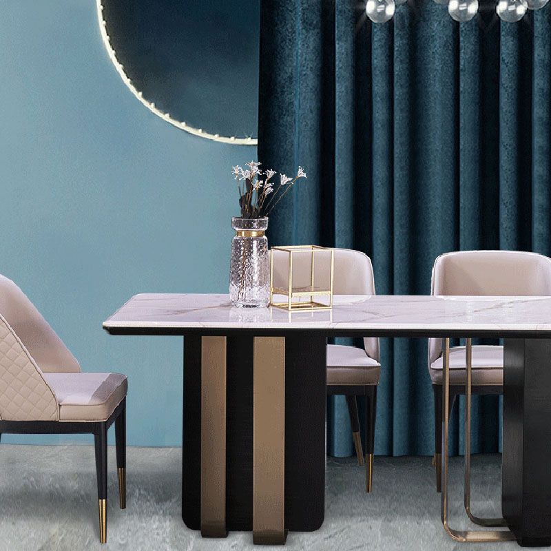 Faux Marble Dining Table Rectangle Dinner Table for Dining Room Clearhalo 'Dining Tables & Seating' 'Dining Tables' 'dining_table' 'furn' 'furn_dining_table' 'Furniture' 'Kitchen & Dining Furniture' 1200x1200_30b5aec0-1583-40fc-83d5-69dcc09a21b2