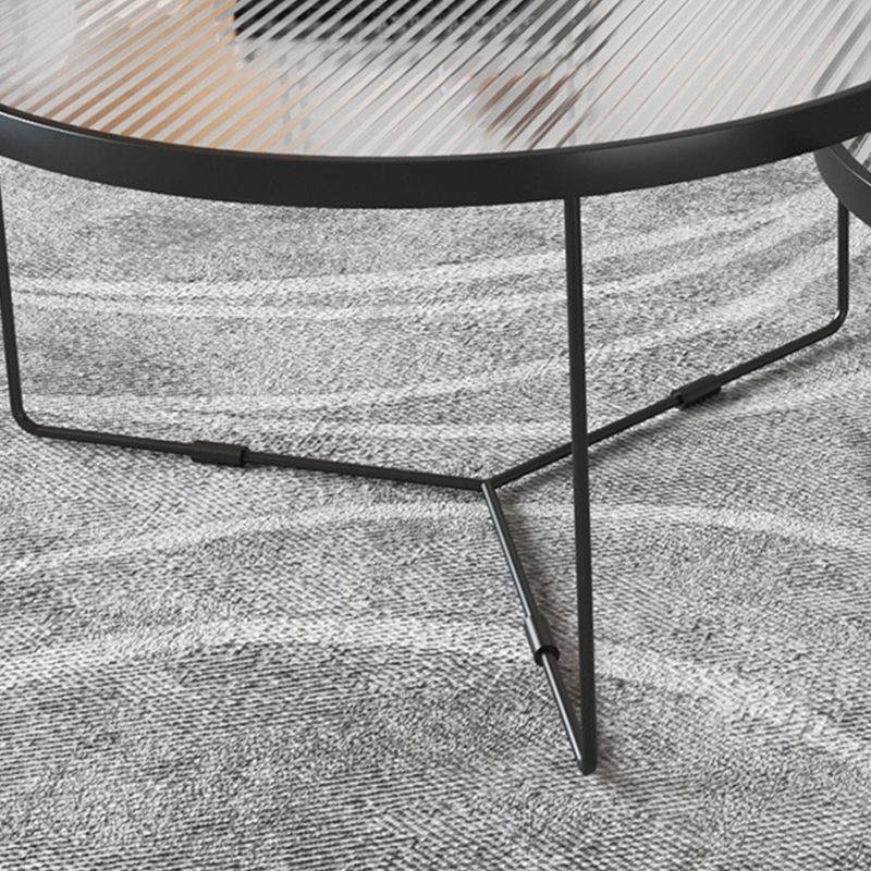 Contemporary Cross Legs Glass Round Metal Nesting Coffee Table Set Clearhalo 'Coffee & Accent Tables' 'Coffee Tables' 'coffee_tables' 'furn' 'furn_coffee_tables' 'Furniture' 'Living Room Furniture' 1200x1200_30b7438e-bdb6-4f1d-ba1c-7ec6deb0feb0