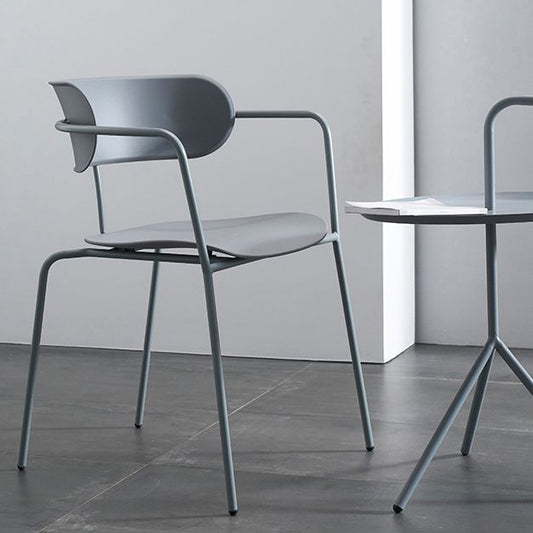 Industrial Metal Balcony Arm Chair Matte Finish Open Back Dining Chair (Set of 4) Clearhalo ' kitchen&dining_furn' 'Dining Chairs' 'Dining Tables & Seating' 'dining_chair' 'furn' 'furn_dining_chair' 'Furniture' 'furniture_dining_chair' 'Kitchen & Dining Furniture' 'kitchen' 1200x1200_30b78442-00c5-48f9-a09b-8b5f38ae9b61