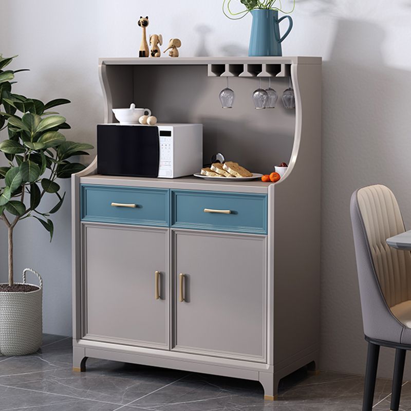 Moderne stijl buffettafel massief hout 49,6 "H zijbord met kasten en laden