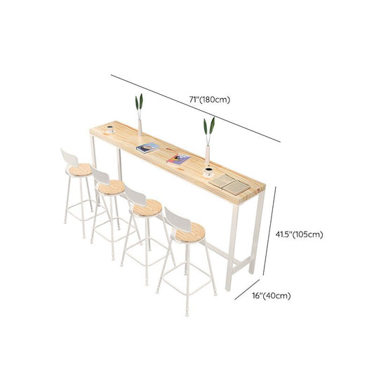 白いベースの長方形のバーハイイトテーブルウッドトップパブテーブル