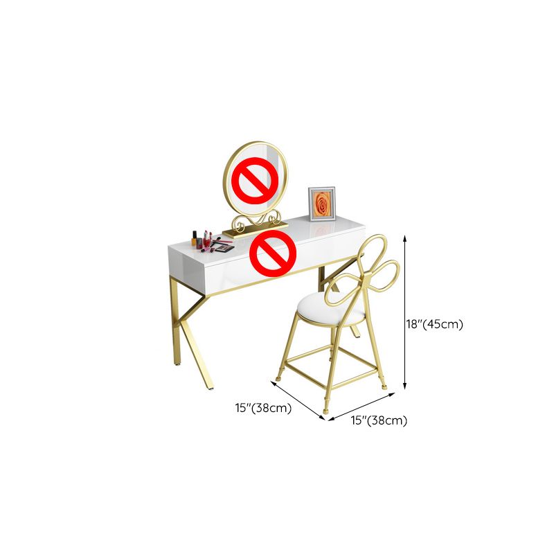 Glam Make-up Vanity 15.74 "tavoli da vanità larghi con 2 cassetti