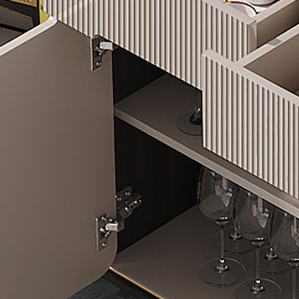 Scheda laterale moderna per scaffalature regolabili in pietra di calcolo con cassetti e armadi