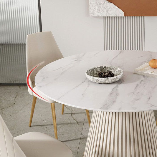 Glam 1/5 Pieces Dining Set Round Stone Dining Table for Kitchen Dining Room Clearhalo 'Dining Room Sets' 'Dining Tables & Seating' 'dining_room_set' 'furn' 'furn_dining_room_set' 'Furniture' 'furniture_dining_room_set' 'Kitchen & Dining Furniture' 1200x1200_30bbf519-b3a9-429f-be62-0150d3f06c1d