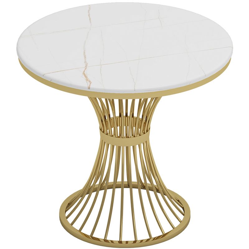 Round Sintered Stone Two-Color Dining Table Glam Pedestal Table for Dining Room Clearhalo ' dining_table' 'Dining Tables & Seating' 'Dining Tables' 'furn' 'furn_dining_table' 'Furniture' 'furniture_dining_table' 'Kitchen & Dining Furniture' 'kitchen&dining_furn' 'kitchen' 'kitchen_dining_table' 1200x1200_30be9e38-5737-4baf-b492-70967c7aed2f