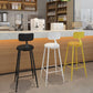 Nordic Armless Backrest Counter Stool Iron Bar Stool with Cushion and Pedal for Cafe Clearhalo 'Bar Furniture' 'Bar Stools' 'bar_stools' 'furn' 'furn_bar_stools' 'Furniture' 'Kitchen & Dining Furniture' 1200x1200_30beb4d8-e949-4500-82cf-b84746b3b571