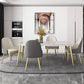 Slate and Metal Table Glam Style Minimalist Rectangular Dining Table Clearhalo 'Dining Tables & Seating' 'Dining Tables' 'dining_table' 'furn' 'furn_dining_table' 'Furniture' 'Kitchen & Dining Furniture' 1200x1200_30bf96fe-affd-47ee-b6de-bcdb6e9561ca