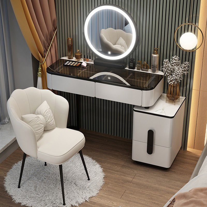 Leuchteter Spiegel Make-up Eitelkeit luxuriöser Schminktischhocker Set
