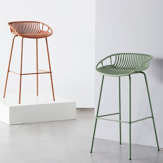 Modern Armless Backrest Counter Stool Iron Cashier Bar Stool with Seat and Pedal Clearhalo 'Bar Furniture' 'Bar Stools' 'bar_stools' 'furn' 'furn_bar_stools' 'Furniture' 'furniture_bar_stools' 'Kitchen & Dining Furniture' 1200x1200_30c4231f-0c40-4561-ad40-5021d28670fe