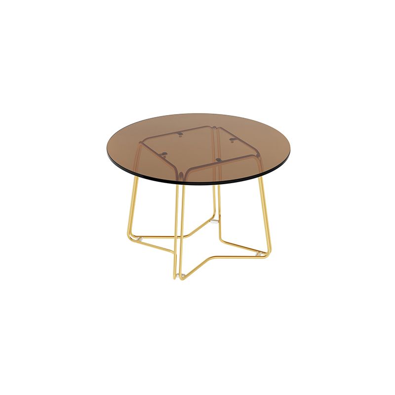 Moderne 11,8 "H ronde glazen salontafel ijzeren abstracte cocktailtafel