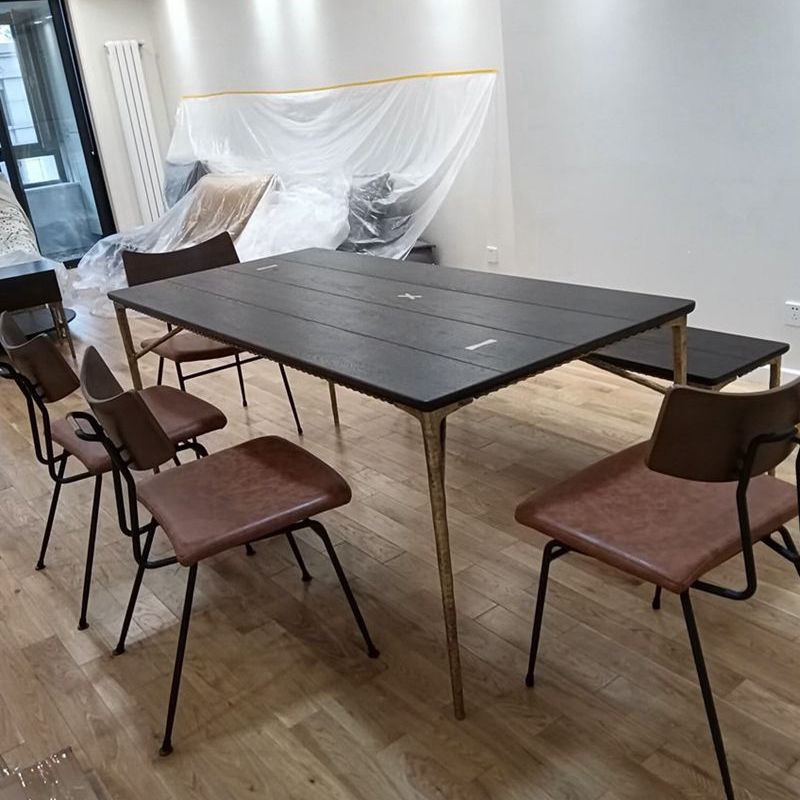 Traditional Luxury Rectangle Table Oak Solid Wood Dinette Table with 4 Legs Clearhalo ' dining_table' 'Dining Tables & Seating' 'Dining Tables' 'furn' 'furn_dining_table' 'Furniture' 'furniture_dining_table' 'Kitchen & Dining Furniture' 'kitchen&dining_furn' 'kitchen' 'kitchen_dining_table' 1200x1200_30c6c517-fb5d-44de-9091-486c20df6e9f