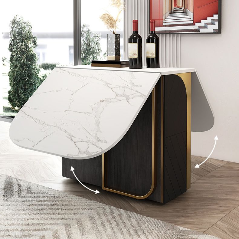 Modern 1/2/3/4/5 Pieces Rectangle Dining Table Set with Stone Top Foldable Dinette Set Clearhalo 'Dining Room Sets' 'Dining Tables & Seating' 'dining_room_set' 'furn' 'furn_dining_room_set' 'Furniture' 'furniture_dining_room_set' 'Kitchen & Dining Furniture' 'kitchen&dining_furn' 'kitchen' 1200x1200_30c714fd-a85f-4ab4-9219-e85b6987fea4