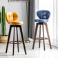 Scandinavia Style Bar-stool with Swivel Wooden Legs Round Seat for Kitchen Bar Clearhalo 'Bar Furniture' 'Bar Stools' 'bar_stools' 'furn' 'furn_bar_stools' 'furniture_bar_stools' 'Kitchen & Dining Furniture' 'kitchen&dining_furn' 'kitchen' 'kitchen_furn' Furniture' 1200x1200_30c82d12-e28d-46cb-b8d1-63b8cfd294d3