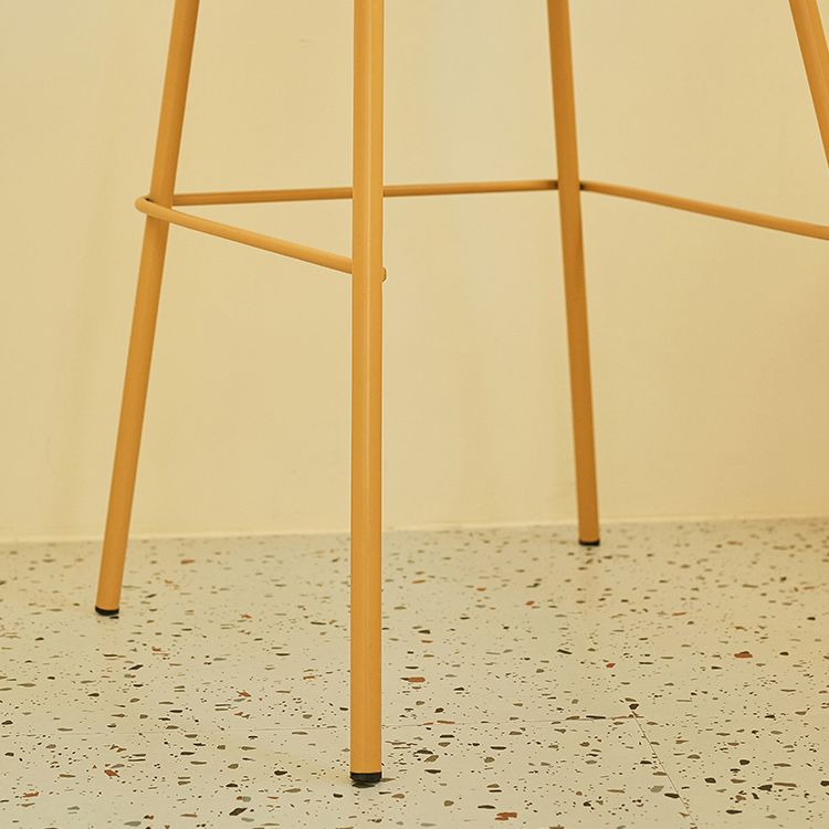 Modern Backrest Armless Counter Stool Iron Bar Stool with Plastic Cushion