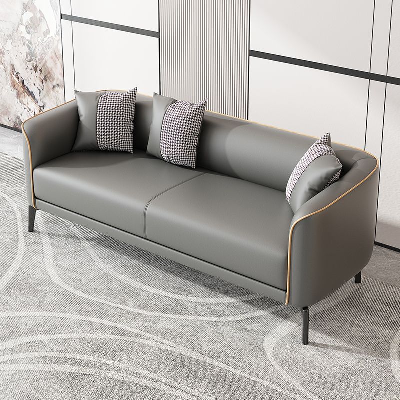 Sofá de brazo de esmoquin de cuero moderno de 25.6 "H para sala de estar para sala de estar