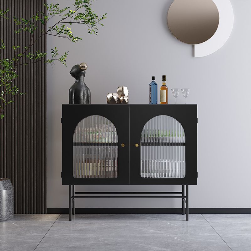 Glass Door Iron Sideboard Glam Server Cabinet with Storage for Living Room Clearhalo 'buffet_sideboard' 'Buffets & Sideboards' 'furn' 'furn_buffet_sideboard' 'Furniture' 'Kitchen & Dining Furniture' 1200x1200_30c940b5-7821-4f21-a59b-12310e7a0749