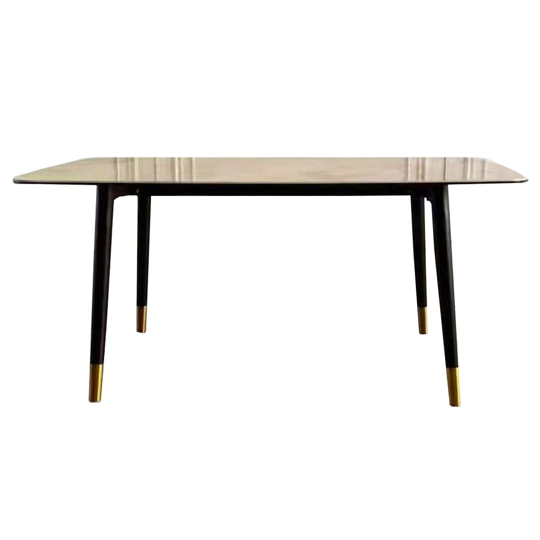Traditional Luxury Rectangle Dining Table Grey Sintered Stone Table with 4 Black Legs Clearhalo ' dining_table' 'Dining Tables & Seating' 'Dining Tables' 'furn' 'furn_dining_table' 'Furniture' 'furniture_dining_table' 'Kitchen & Dining Furniture' 'kitchen&dining_furn' 'kitchen' 'kitchen_dining_table' 1200x1200_30cb3a15-4a69-4695-8077-65b5f76f1037