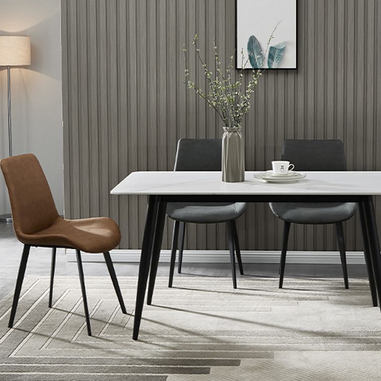 Industrial Metal Dining Room Chairs Armless PU Leather Dining Chairs for Home Use Clearhalo ' kitchen&dining_furn' 'Dining Chairs' 'Dining Tables & Seating' 'dining_chair' 'furn' 'furn_dining_chair' 'Furniture' 'furniture_dining_chair' 'Kitchen & Dining Furniture' 'kitchen' 1200x1200_30cc0ade-7665-4ed9-90bd-081047588cef