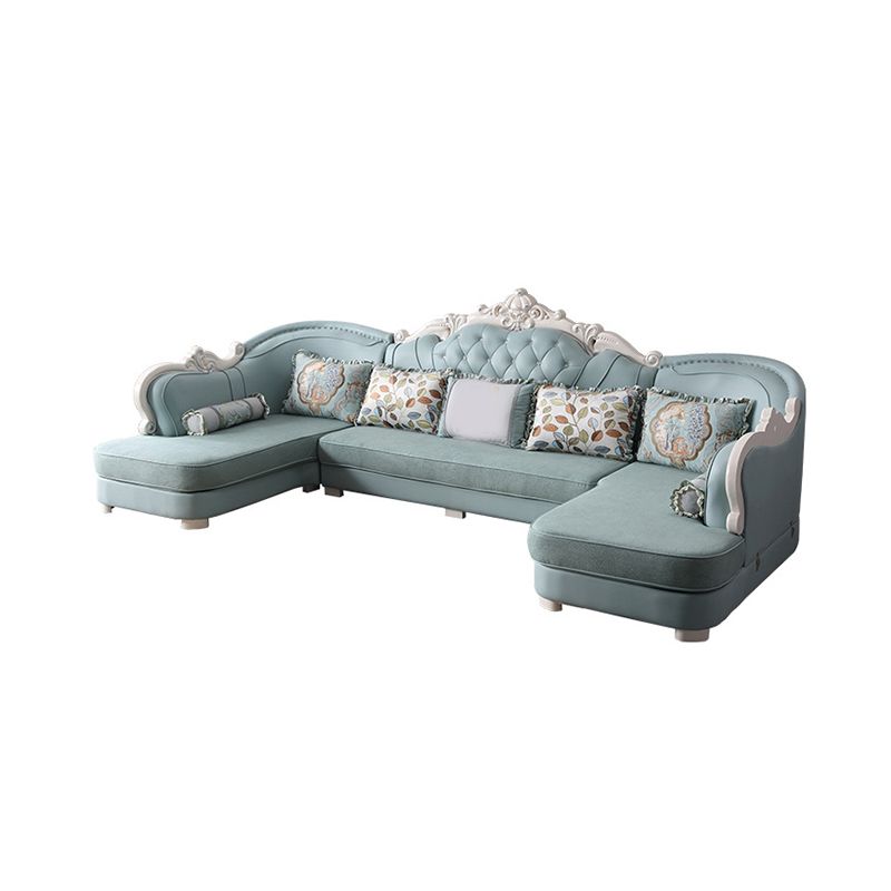 74" Wide French Country Sectional Sofa Leather Sleeper Sectional Clearhalo 'furn' 'furn_sectionals' 'Furniture' 'Living Room Furniture' 'Sectionals' 1200x1200_30cf8366-025a-4f3d-8dd4-29c6f0f076e6