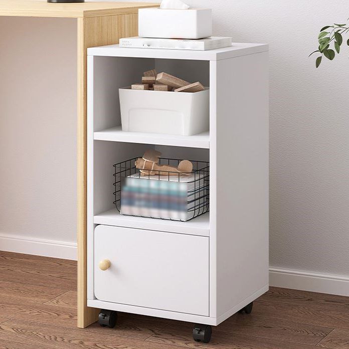 Scandinavian Bookcase Manufactured Wood Standard Bookshelf with Caster Wheels Clearhalo 'Bookcases' 'furn' 'furn_bookcases' 'Furniture' 'furniture_bookcases' 'Office Furniture' 1200x1200_30d03890-ea6c-4147-bc7f-cd53583924f3