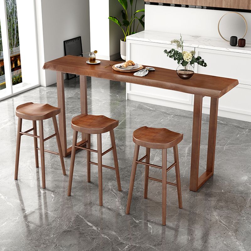 Wood Bar Dining Table Modern Bar Table with Sled Base for Milk Tea Shop Clearhalo 'Bar Furniture' 'Bar Tables' 'bar_tables' 'furn' 'furn_bar_tables' 'Furniture' 'furniture_bar_tables' 'Kitchen & Dining Furniture' 1200x1200_30d092f2-0936-41ef-a4e9-5b4aa77832e6