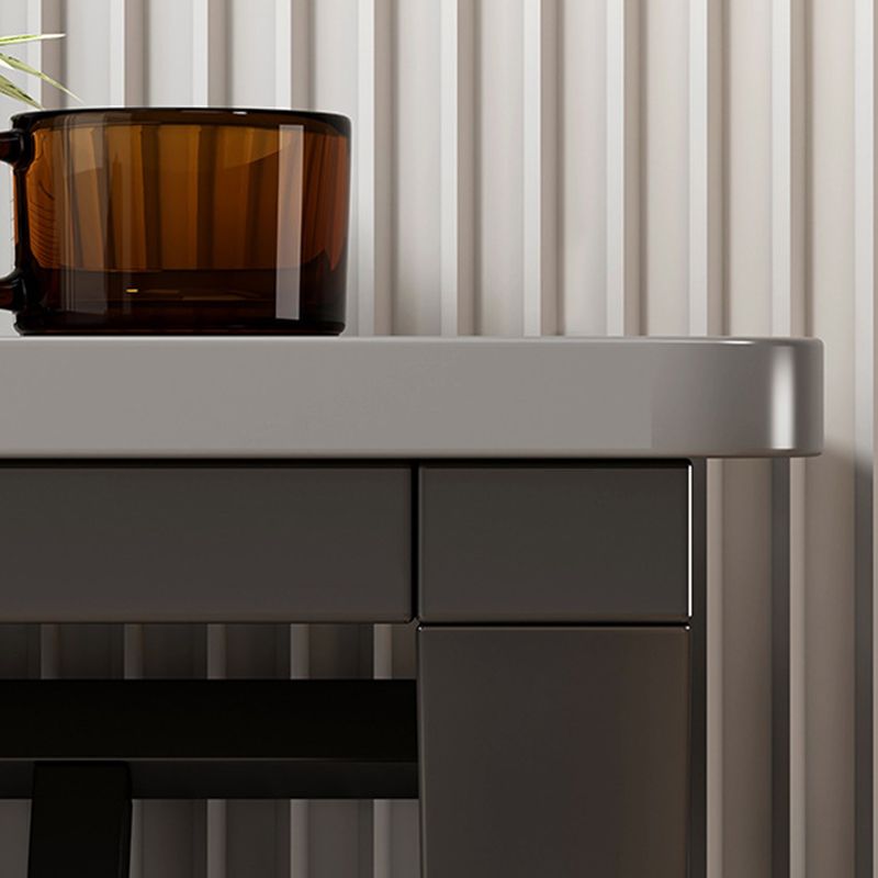 Escritorio de escritura de madera contemporánea escritorio de computadora antiguo con patas de metal